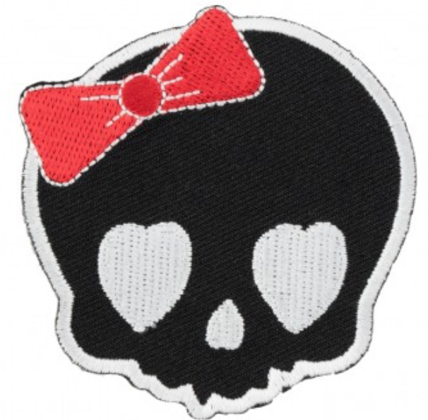 Skull Red Bow Patch